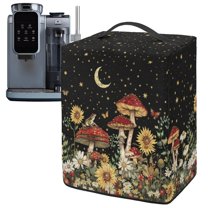 ZIATUBLES Ice Cream Machine Cover Stain Resistant Kitchen Appliance Protector with Front Pockets Countertop Decorative Accessories, 15.35" x 9.84" x 18.11", Mushroom Flower Moon Star