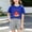 Blue, variant on Little Girls Outfits Set 2 PC- Kids Summer Clothes Short Sleeve Cute Cotton T Shirts and Shorts Yellow Size 8