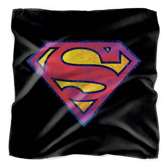 Superman Neon Distress Logo Bandana (21 in x 21 in)