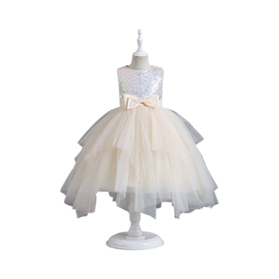 LWavelet Little Girl Lace Dress Big Girls Princess Pageant Birthday Party Wedding Formal Prom Dresses Evening Maxi Gown