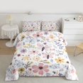 thumbnail image 2 of Homewish Boho Flower Butterfly Bedding Comforter Set,Rustic Floral Twin Comforter Sets,Pink White Blue Bedding Set For Girls Teens,Ultra Soft Home Decor Reversible,2pcs, 2 of 8