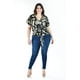 thumbnail image 5 of Blusa fresca con moño Roman Fashion /Tallas Extras, 1819 (Negro flor) negro 42, 5 of 6