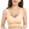 thumbnail image 3 of Bigersell Sports Bra Women Bra Lingerie Seamless 1 Piece Elastic Comfort Vest Bra Underwear Women's Plus Size Wireless Bralette, Style 14428, Beige 50B, 3 of 9