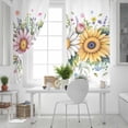 thumbnail image 5 of Colorful Daisy Floral Blackout Curtains for Bedroom, Spring Flowers Botanical Leaves Rustic Thermal Insulated Kitchen Drapes with Grommets, Light Blocking Window Treatment, 2 Panels 52" x 54", 5 of 7
