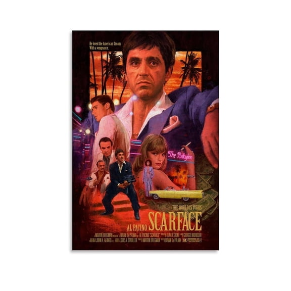 Scarface Movie Al Pacino Posters for Room Aesthetic Canvas Wall Art Bedroom Decor