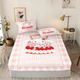 thumbnail image 1 of Cinnamoroll Sanrio drap-housse dessin animé mignon impression literie couverture feuilles couverture adolescent bébé doux pour la peau élastique, 1 of 4