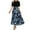 Blue, variant on Jamsmile Women Dress Floral Print Wrap Short Sleeve Summer Maxi Dresses Bohemian Patchwork Ruffles Boho High Waist A Line Long Dress
