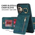 thumbnail image 4 of Nalacover for Samsung A14 5G, Wallet with RFID Credit Card Holder and Zipper Pocket,Drop Protection Flip Cover Ring Holder Kickstand with Double Magnetic Clasp for Samsung Galaxy A14 5G, Blue, 4 of 12
