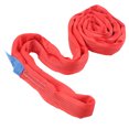 thumbnail image 2 of Correa de elevación de aparejo de 5T y 2M, flexible, reforzada, con hebilla de doble ojo, de poliéster, cuerda de elevación para grúa, color rojo, 2 of 14