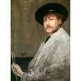 thumbnail image 3 of Whistler, James McNeill 11x14 Black Modern Framed Museum Art Print Titled - Self Portrait, 3 of 5