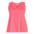 Terra & Sky Women's Plus Size Sleeveless Cotton Swing Top, Sizes 0X4X