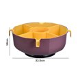thumbnail image 4 of Plato De Olla Caliente Giratorio Cesta de frutas, plato giratorio de doble capa para olla caliente, rejilla múltiple para el hogar (rojo vino L) Hugtrwg Libre de BPA, 4 of 7