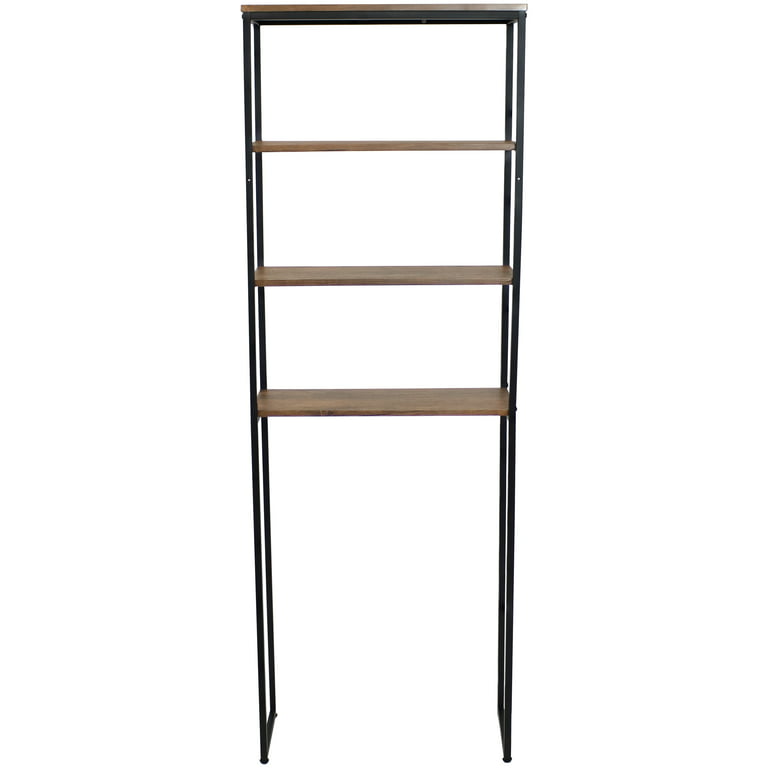 Sunnydaze 3 Shelf Industrial Style Freestanding Etagere Bookshelf with Wood  Veneer Shelves - Teak Veneer