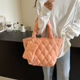 thumbnail image 2 of Puffer Tote Bag Bolso Mujer Patrón Diamante Color Sólido para, 2 of 9