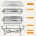 thumbnail image 3 of Jacgood Chafing Dish 10 Packs 8Qt, Foldable Rectangular Chafer Set, Stainless Steel Buffet Catering Silver Full Pan Warmer Set, 3 of 7