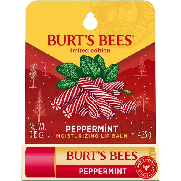 Bálsamo labial hidratante de menta en ampolla de Burts Bees para unisex - Bálsamo labial de 0,15 oz
