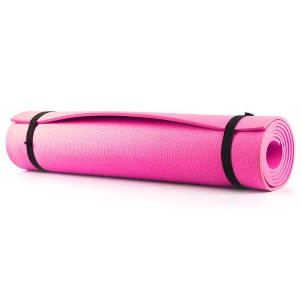 Esterilla de yoga de EVA de 4 mm de espesor Esterilla de ejercicio de pilates antideslizante multiusos (rosa) Ehuebsd Para estrenar