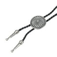 thumbnail image 4 of Western Daisy Leather Bolo Tie Cosplay Bootlace - Bronce Plata Hugo Collar occidental del vaquero, 4 of 8