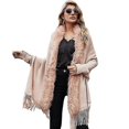 thumbnail image 5 of Suéter informal abrigo de longitud media a prueba de frío suave mujer invierno cuello de felpa capa larga, 5 of 5