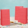 thumbnail image 4 of 24 Pieces Dot Paper Bags Party Gift Grocery Bag Lunch Flat Bottom Craft Paper Bags for Easter, Wedding, Christmas Favor Wrapped Treat Bags,13x8x24cmred, 4 of 4