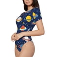 thumbnail image 3 of Picia Planets and Stars Womens One Piece Swimsuits Modest Tummy Control Bathing Suits Lace Up Slimming Swim Suit-Small, 3 of 9
