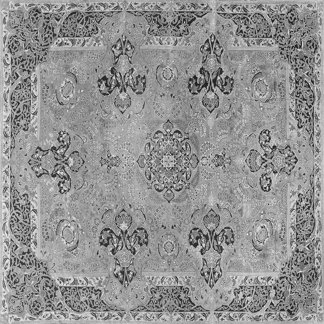 Ahgly Company Indoor Square Persian Gray Traditional Area Rugs, 7