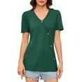 thumbnail image 6 of ZyeKqe Summer Tops for Women Casual Short Sleeve Shirts V Neck Blouses Loose Fitted T Shirts, 6 of 9