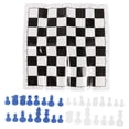 thumbnail image 1 of Juego de ajedrez Juego de ajedrez estándar internacional con tablero de ajedrez para acampar y viajar al aire libre (azul blanco), 1 of 10