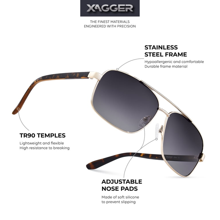 Xagger Polarized Square Aviator Sunglasses for Men Classic  display picture 1