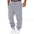 thumbnail image 5 of Men Casual Sports Pants Grey Pants Fit Outdoor Jogging Drawstring Track Pants, 5 of 5