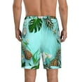 thumbnail image 3 of Daiia Tropical Pineapple Mens Woven Stretch Pajama Short,Short Pajama Pants-Large, 3 of 9