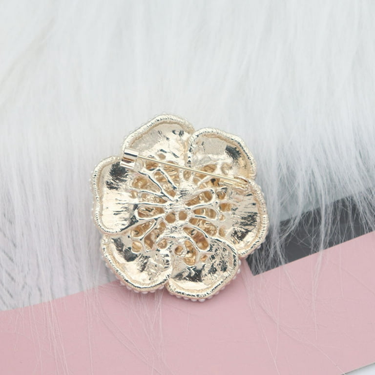 Pins, Brooches Big Camellia Pearl Brooch For Women Brand Desinger