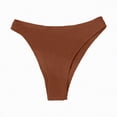 thumbnail image 5 of HCNTES Womens Bikini Swim Bottom Briefs Ribbed High Cut Mid Waist Bathing Suit Bottom Beach Vacation Clothes Mint(Coffee,S), 5 of 6