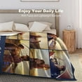 thumbnail image 5 of Custom Blanket with Photo Text Personalized Throw Blanket Customized Blanket for Her for Him Flannel Blankets Father's Day Mother's Day Birthday Valentines, Navy, 40"x50" Blankets, 5 of 5