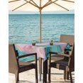thumbnail image 3 of Fsddascl Teal Pink Marble Outdoor Tablecloth - 60x60 Inch Square Dining Table Cover, Modern Abstract Ink Painting Luxury Waterproof Outdoor Table Cloth with Umbrella Hole & Zipper for Picnic/Patio, 3 of 7