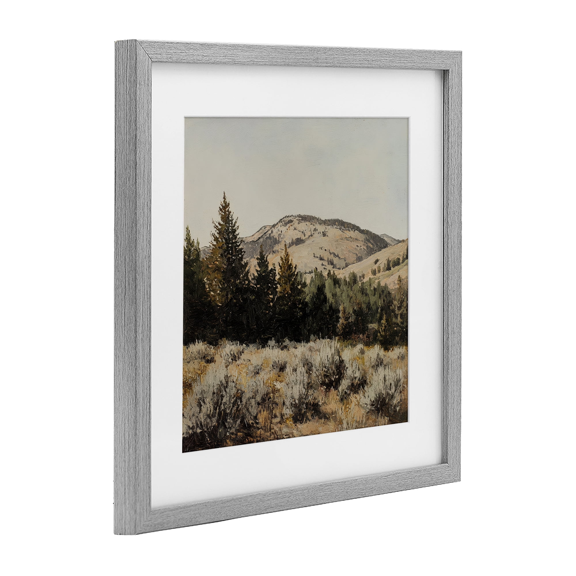 Stupell Industries Cedar Mountain View Gray Framed Print Under Glass, design by Petal Prints Design