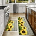 thumbnail image 2 of Sunflower Kitchen Rugs Set of 2 Anti-Fatigue Yellow Floral and Wood Plank Pattern Non Skid Kitchen Floor Mats Ergonomic Comfort Standing Mat for Kitchen, 17.3x28+17.3X 47 inch, 2 of 6
