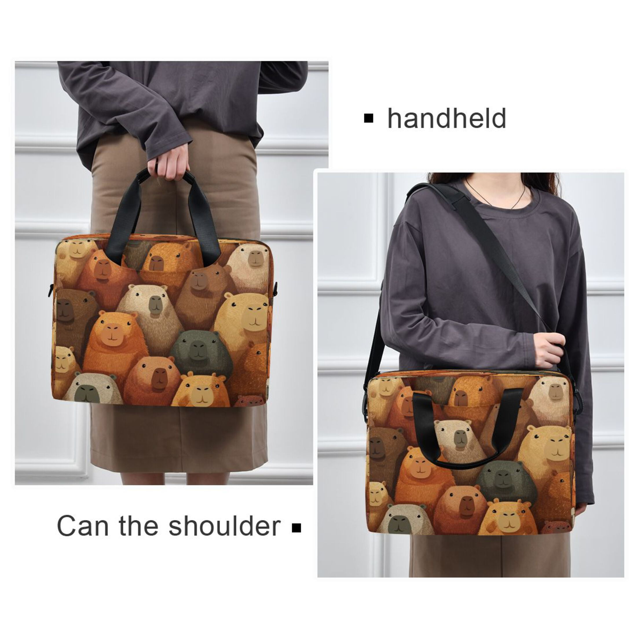 Laptop Bag Laptop Briefcase 15.7 x 3 x 11.8 Inches Laptop Bag Briefcases Laptop Storage Travel Laptop Bag Work Laptop Bag Capibara Seamless