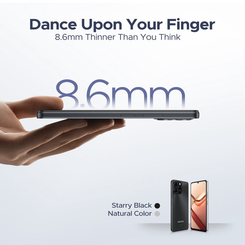 DOOGEE Note 58 Android 16 Phones,32GB+128GB/2TB TF Android Phone,6.6"HD+90Hz Dispaly,6250mah Battery,4G Dual Sim Unlocked Smartphone,Nfc/Otg/Face Id