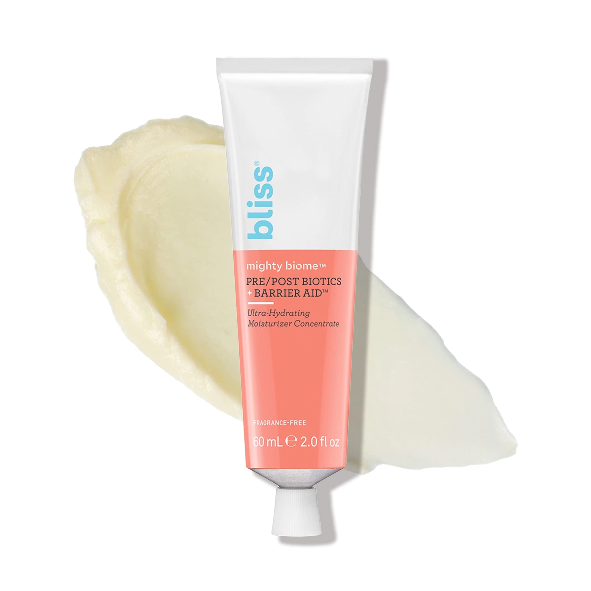 Bliss Mighty Biome Moisturizer | Ultra-Hydrating Pre & Post Biotics Formula + Barrier Aidâ„¢ Complex with Ceramides & Squalane | Clean | Cruelty-Free | Vegan