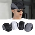 thumbnail image 3 of YAOBAMM Men Newsboy Hat Men Beret Hollow Out Contrast Color Thin Breathable Soft Sunscreen Washable Advanced Summer Headwear, 3 of 7