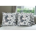 thumbnail image 5 of Ambesonne Rustic Throw Pillow Cover Pack of 4, Botanical Southwestern Cow, 4 Pcs-20" x 20", Dark Blue Grey and White, 5 of 5