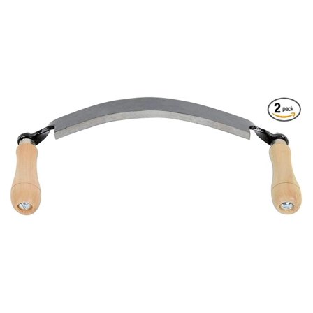 Draw Shave Knife 10 Inch Curved Blade - Woodworking Tool for Debarking, Furniture Making, Log Processing - TMB-10DC Steel Blade with Wood Handles