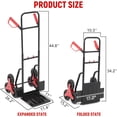 thumbnail image 2 of Stair Climbing Hand Truck 330lb, Heavy Duty Dolly Cart for Stairs, Thickened Upgraded Steel Tube Folding Stair Climbing Trolley with Six Wheels and Telescoping Handle, Red, 2 of 7