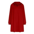 thumbnail image 4 of NJDVHB Robes d'Hiver pour Femmes, Robes de Vacances pour Femmes, Robe Femme Manches Longues Imprimée Patchwork en Fourrure Col en V Robe Dos Nu, Rouge, m, 4 of 5
