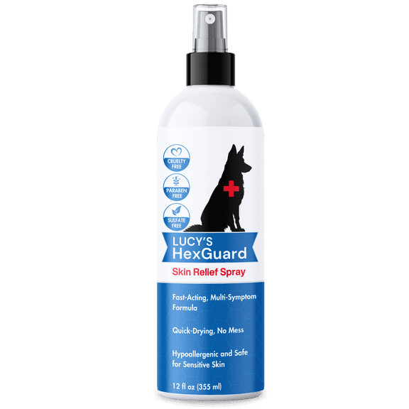 Lucy's Pet Skin Relief Spray for Dogs & Cats - Fast-Acting Itch, Rash, Hot Spot, Allergy & Pyoderma Relief I Hypoallergenic I Organic Ingredients I 12oz Visit the Lucy's HexGuard Store