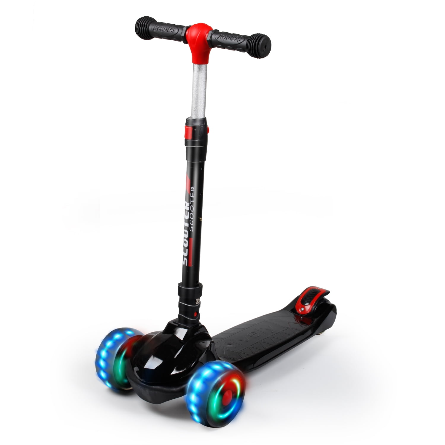 3 Wheels Kick Scooter for Girls & Boys 3-12 Years Old Lean to Steer Design Hikole Scooter for Kids with 3 LED Wheels Adjustable Height