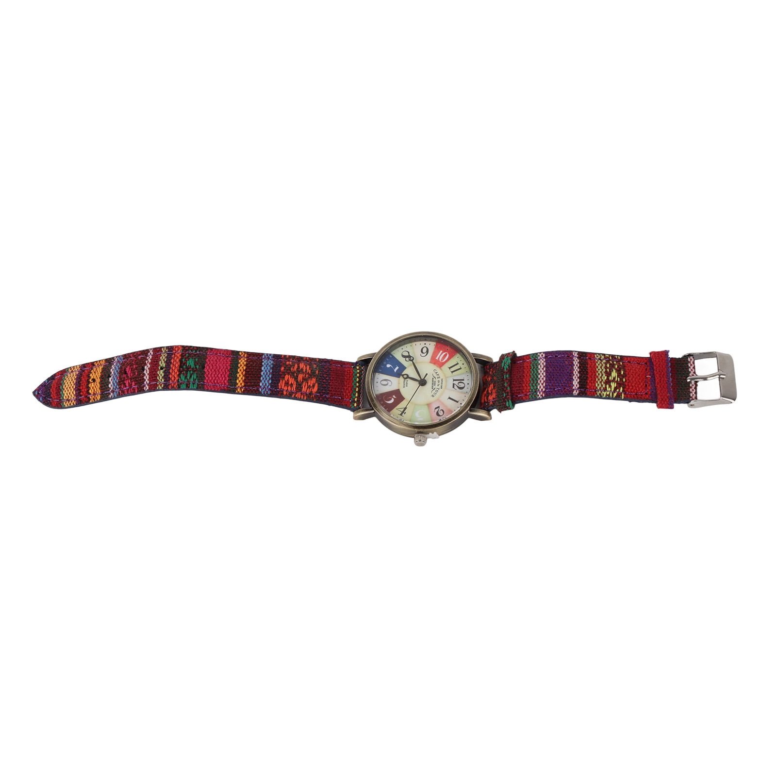 Motif Arc-en-ciel Multicolore, Montre Hippie Boho Bizarre, Merveilleux Montres Cadeau Pour Les Femmes, Bracelet Tissé En Cuir PU (Purple