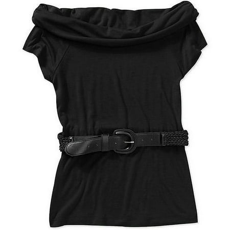 Susie Rose Juniors Plus Short Sleeve Marilyn Top w/Belt