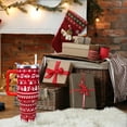 thumbnail image 4 of Christmas Mug 40 OZ Tumbler with Handle and Straw Lid Leak Proof - Christmas Tumbler with Handle Insulated for Hot Cold Ice - Christmas Birthday Gifts for Women Stainless Steel Cup, 4 of 6